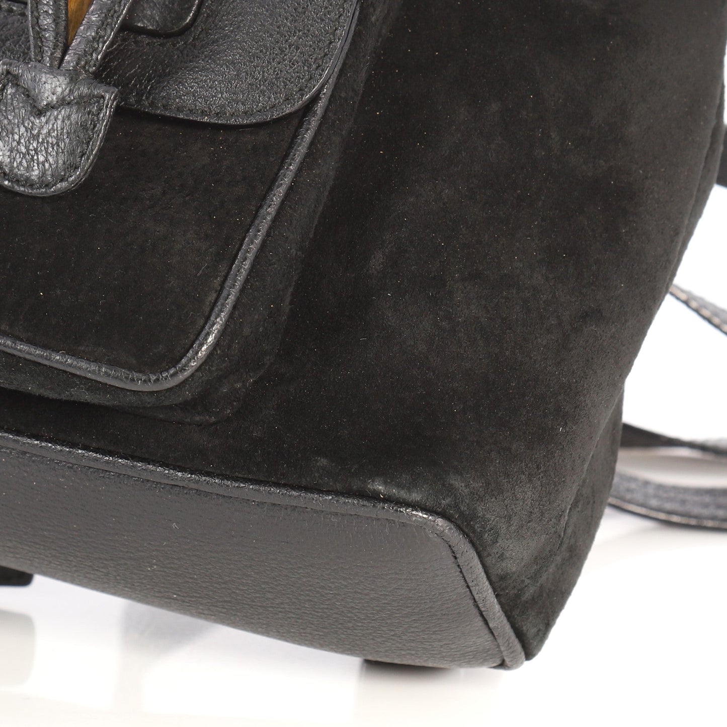 Vintage Bamboo Backpack Suede Mini