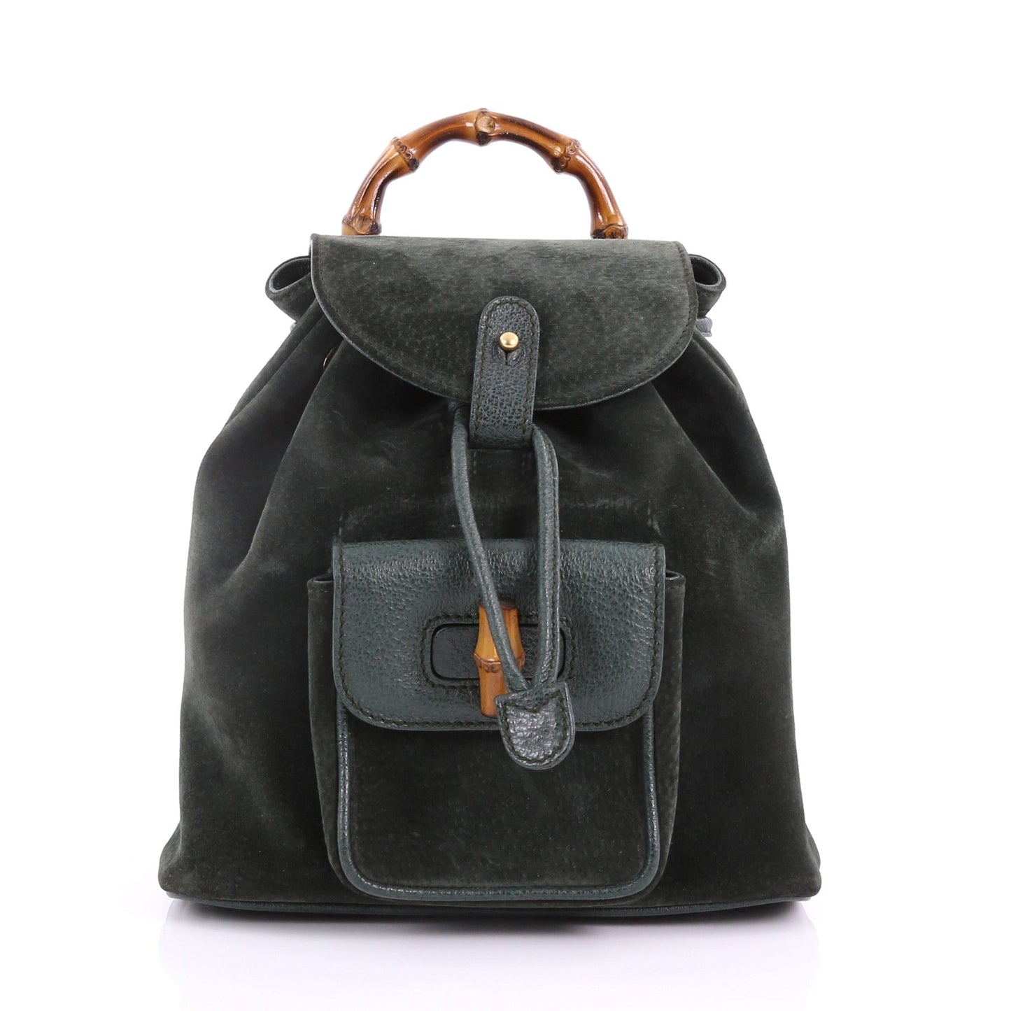 Vintage Bamboo Backpack Suede Mini