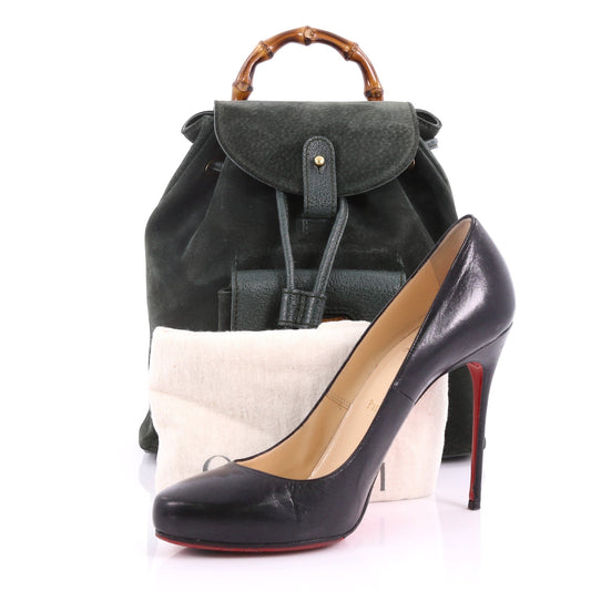Vintage Bamboo Backpack Suede Mini