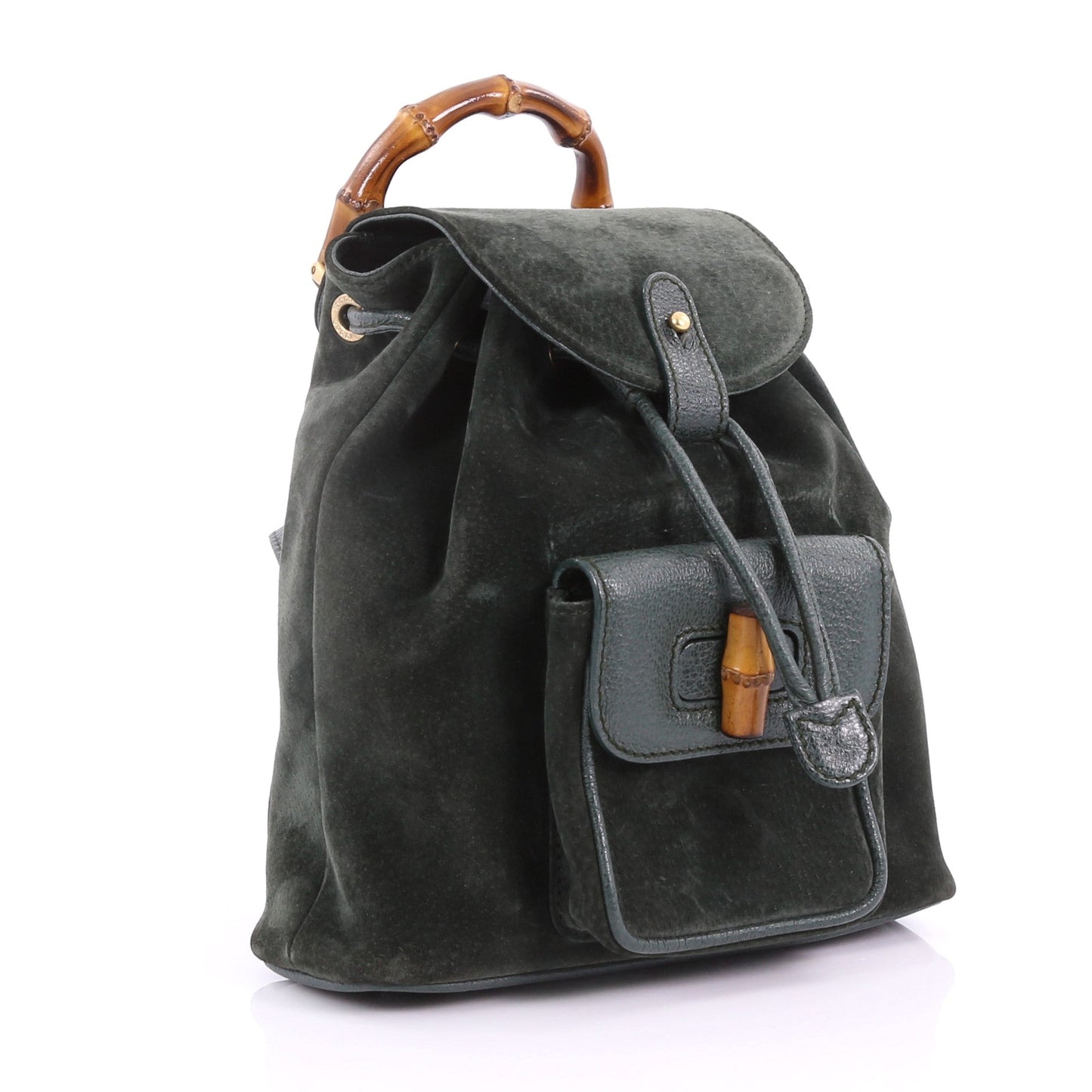 Vintage Bamboo Backpack Suede Mini