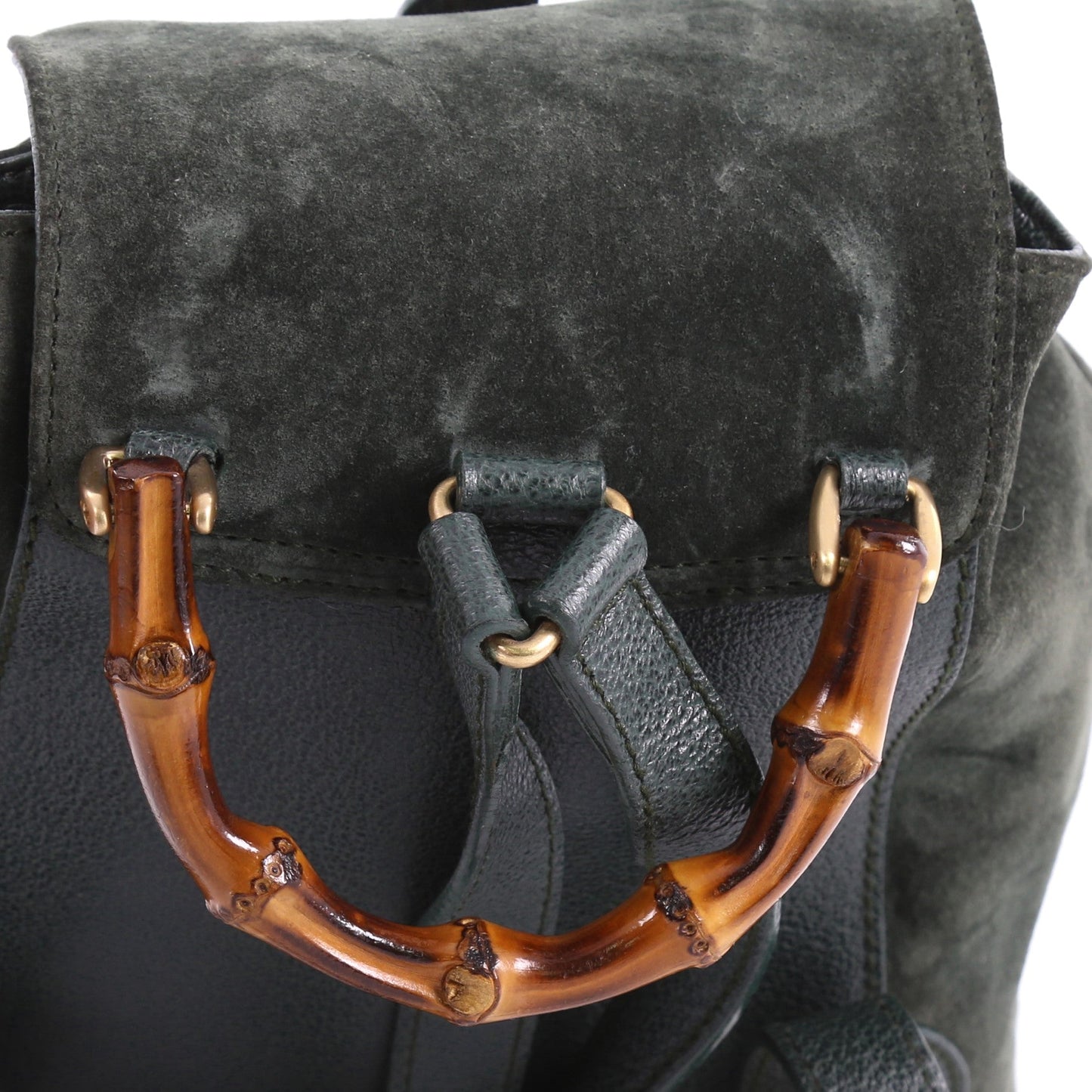 Vintage Bamboo Backpack Suede Mini