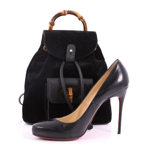 Vintage Bamboo Backpack Suede Mini