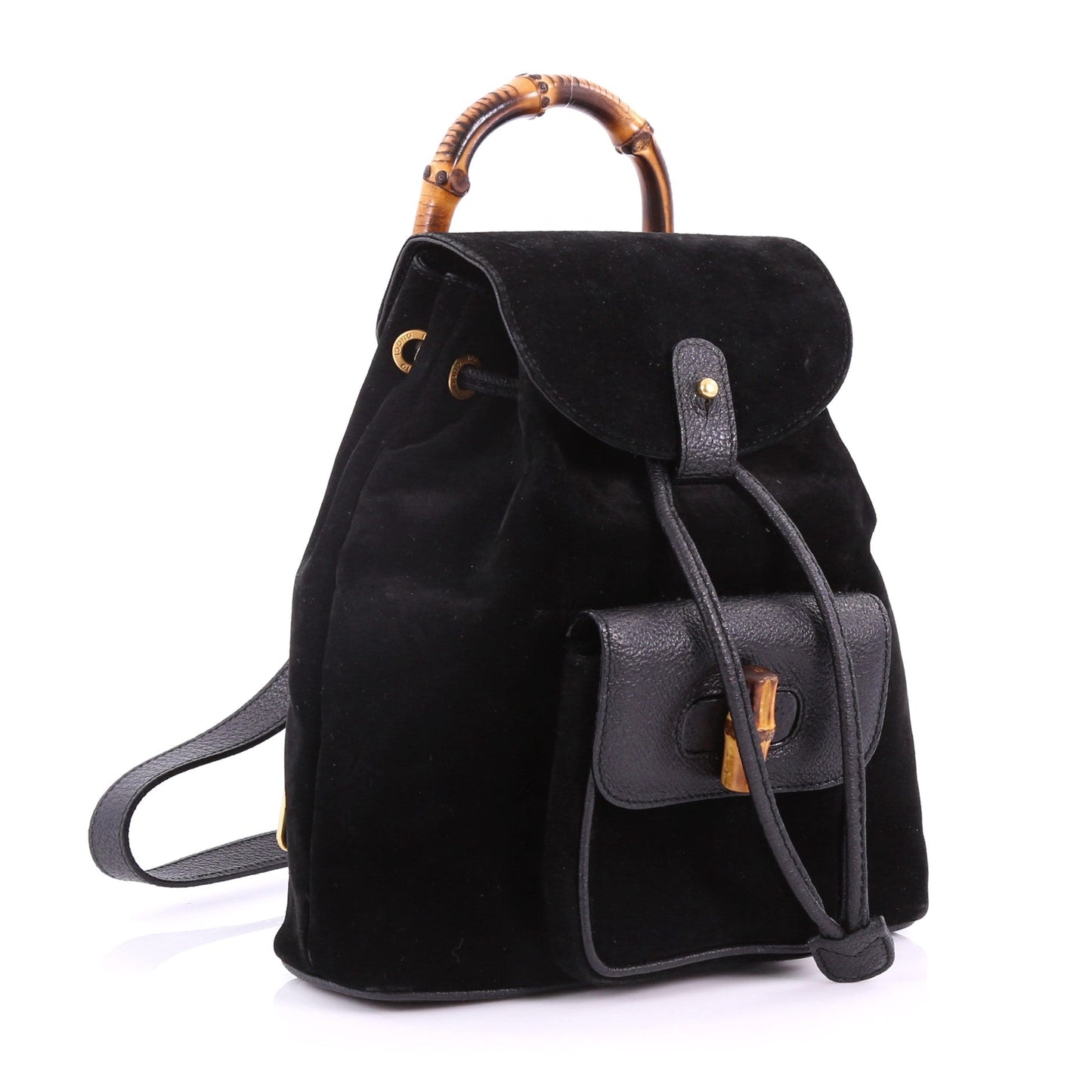 Vintage Bamboo Backpack Suede Mini