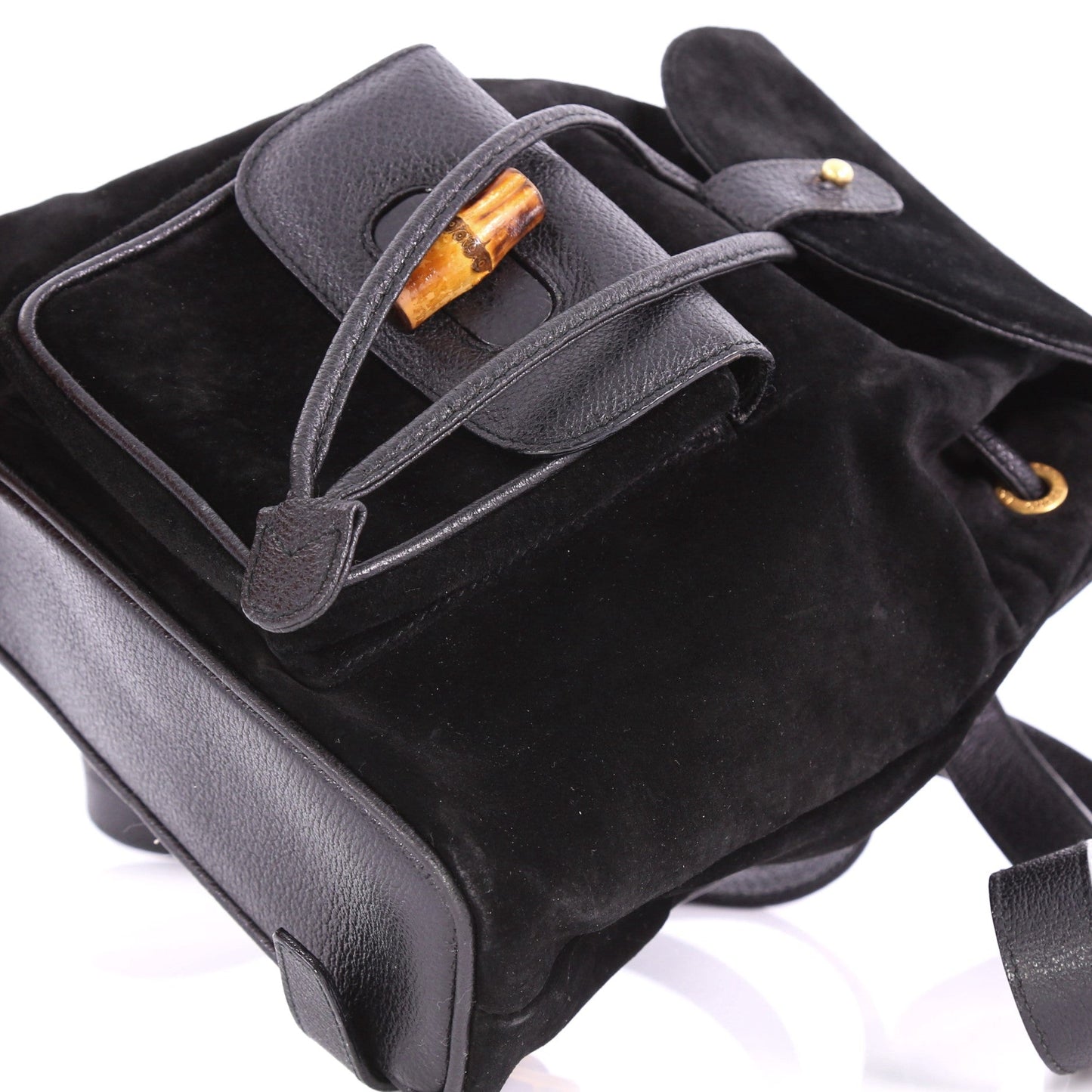 Vintage Bamboo Backpack Suede Mini