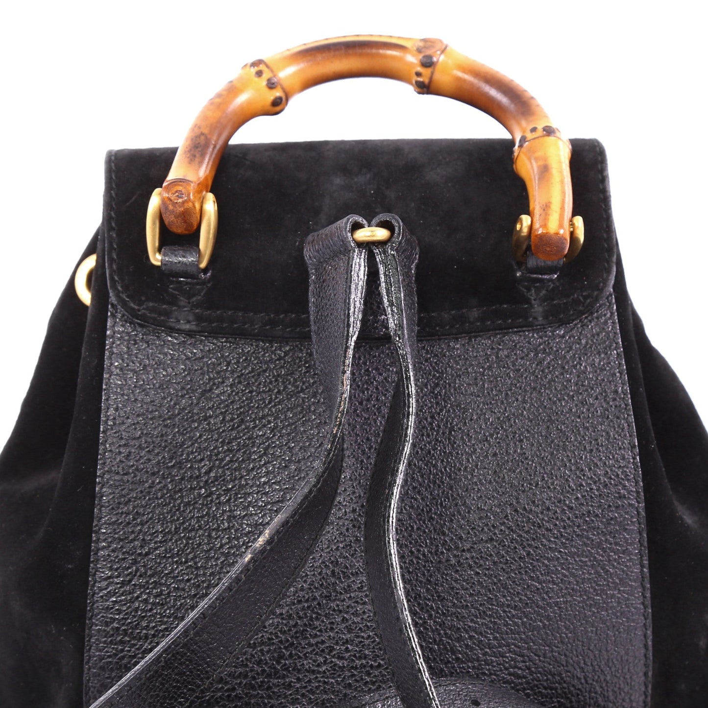 Vintage Bamboo Backpack Suede Mini