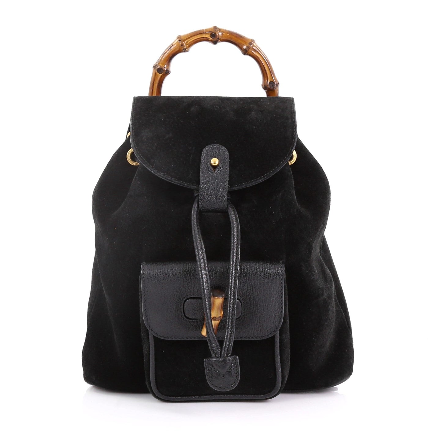 Vintage Bamboo Backpack Suede Mini