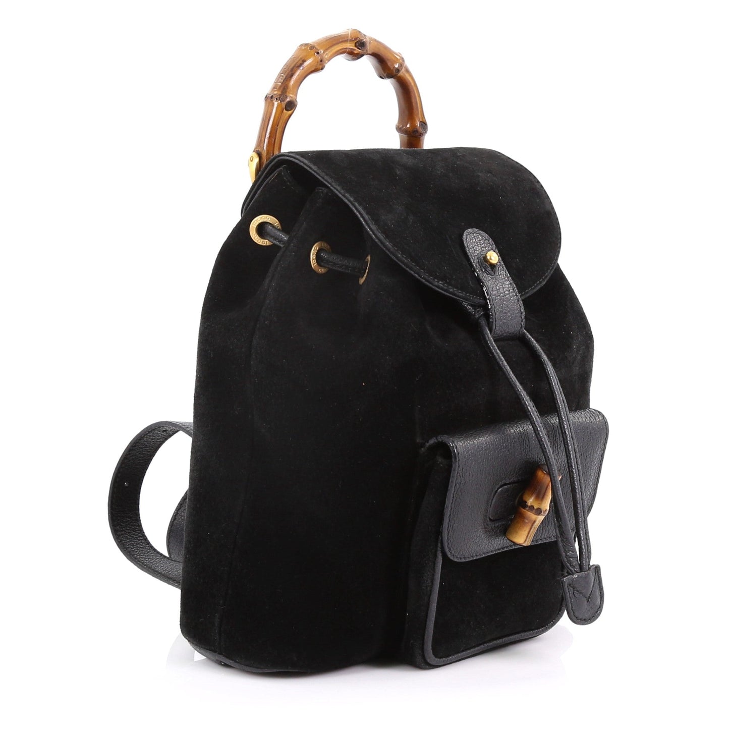 Vintage Bamboo Backpack Suede Mini