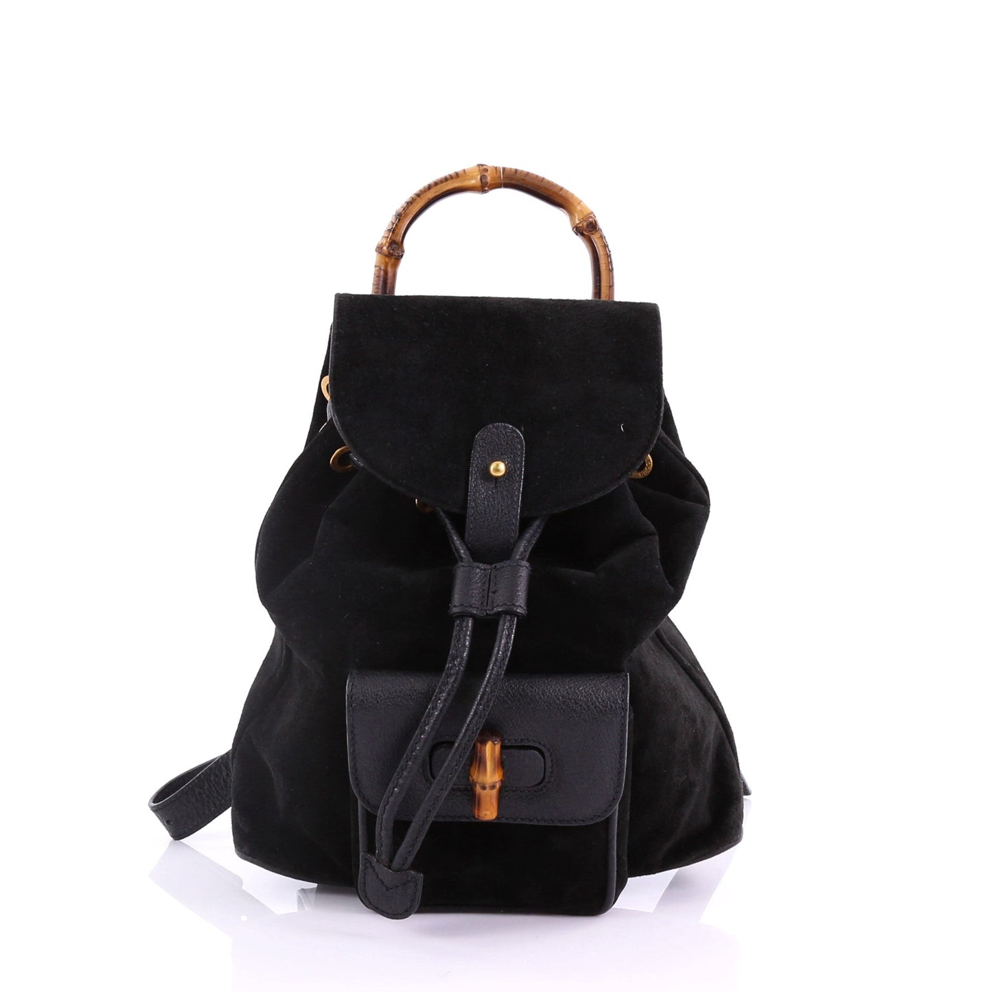Vintage Bamboo Backpack Suede Mini
