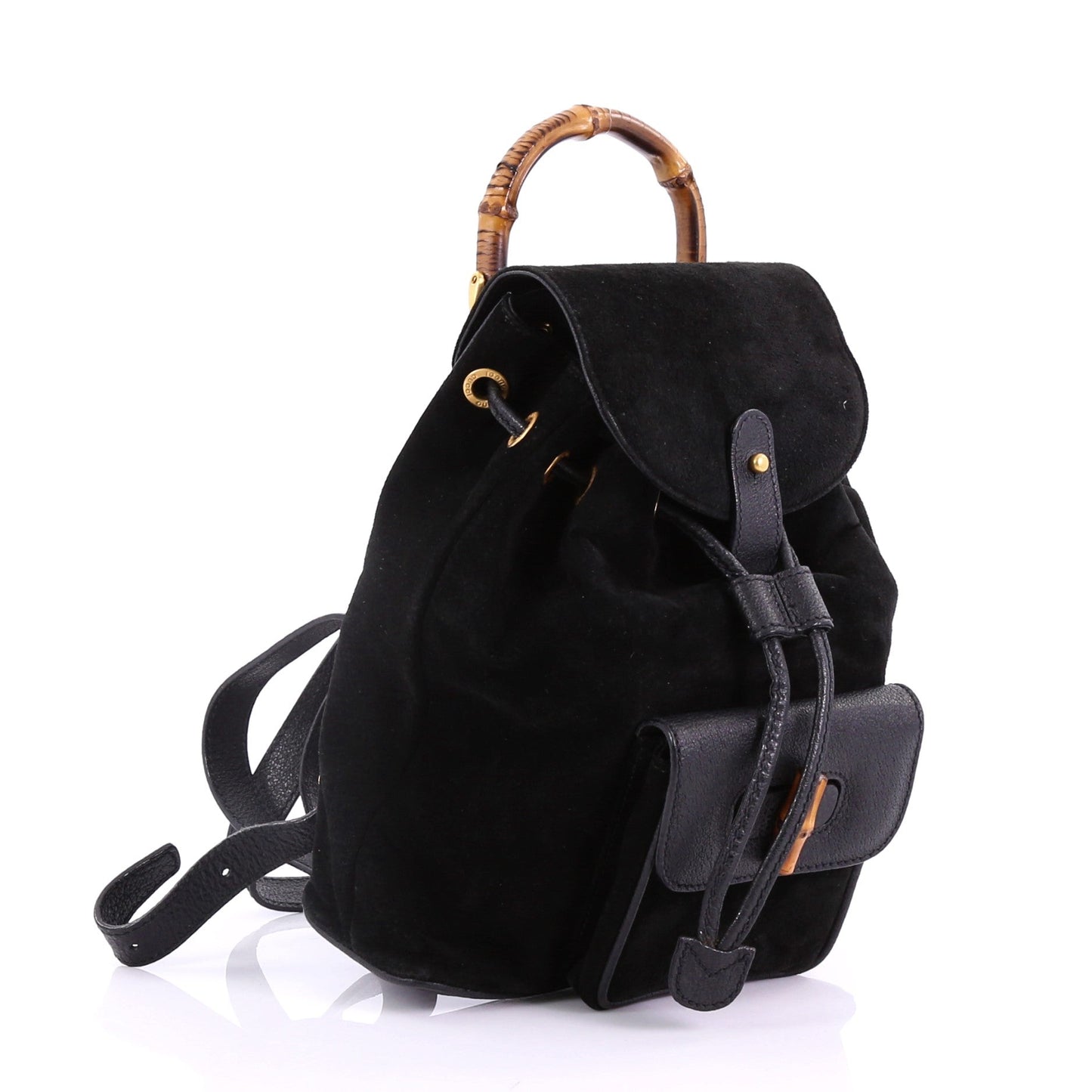 Vintage Bamboo Backpack Suede Mini