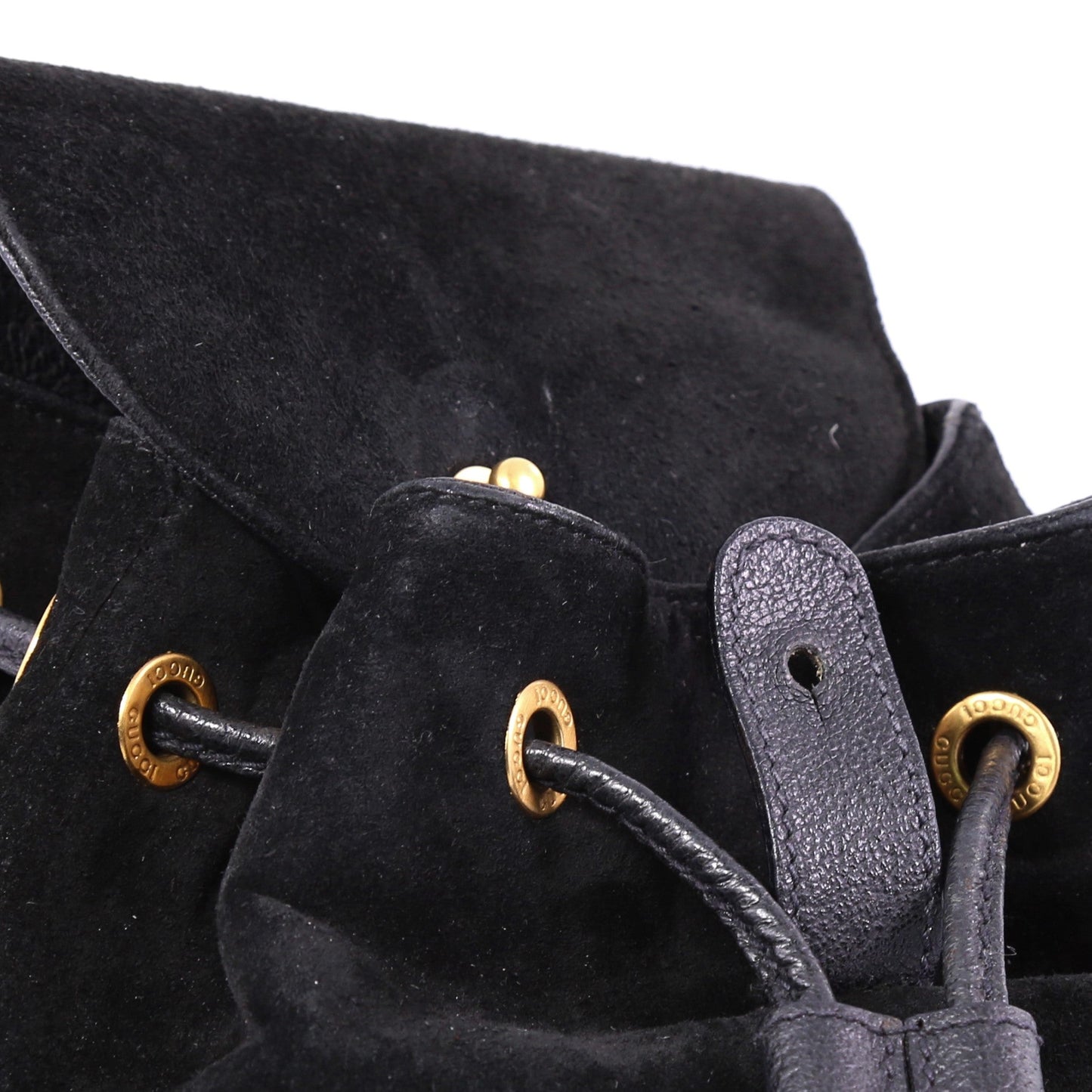 Vintage Bamboo Backpack Suede Mini