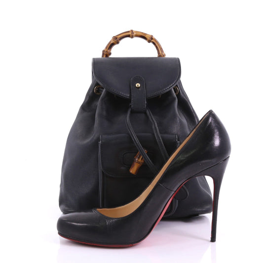Vintage Bamboo Backpack Leather Mini