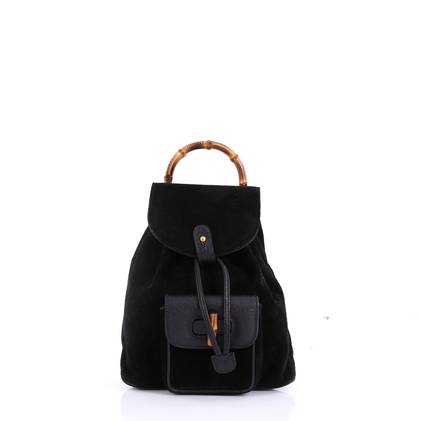 Vintage Bamboo Backpack Suede Mini