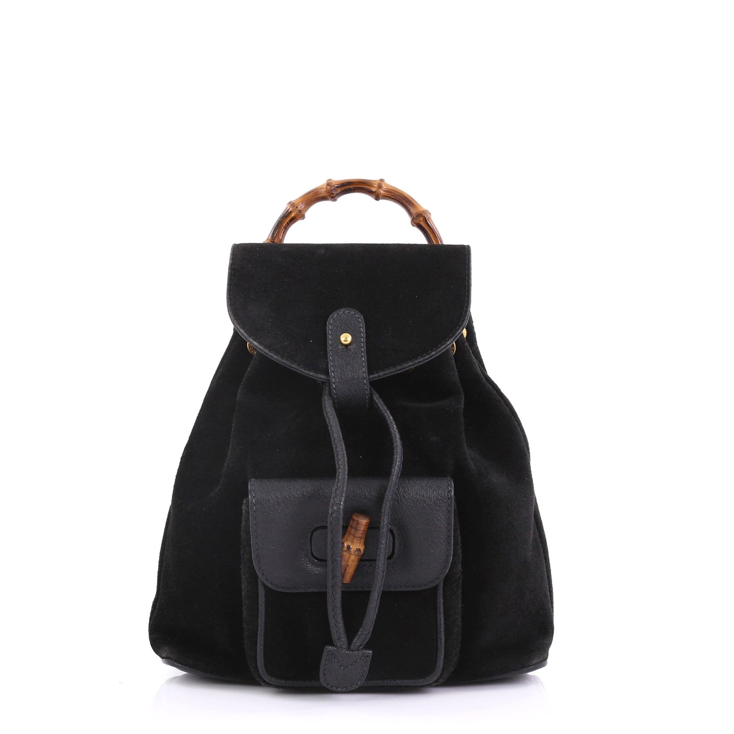 Vintage Bamboo Backpack Suede Mini