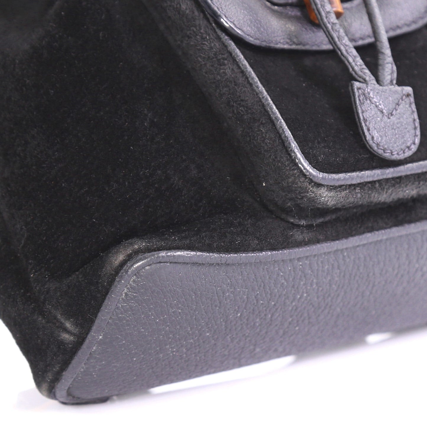 Vintage Bamboo Backpack Suede Mini