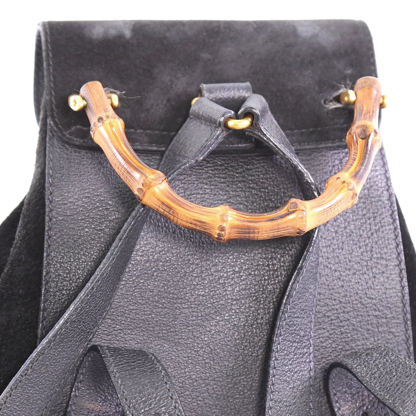 Vintage Bamboo Backpack Suede Mini