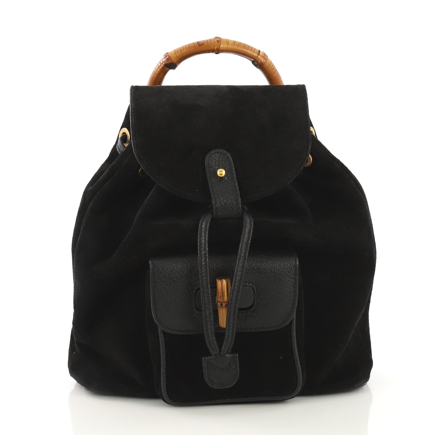 Vintage Bamboo Backpack Suede Mini