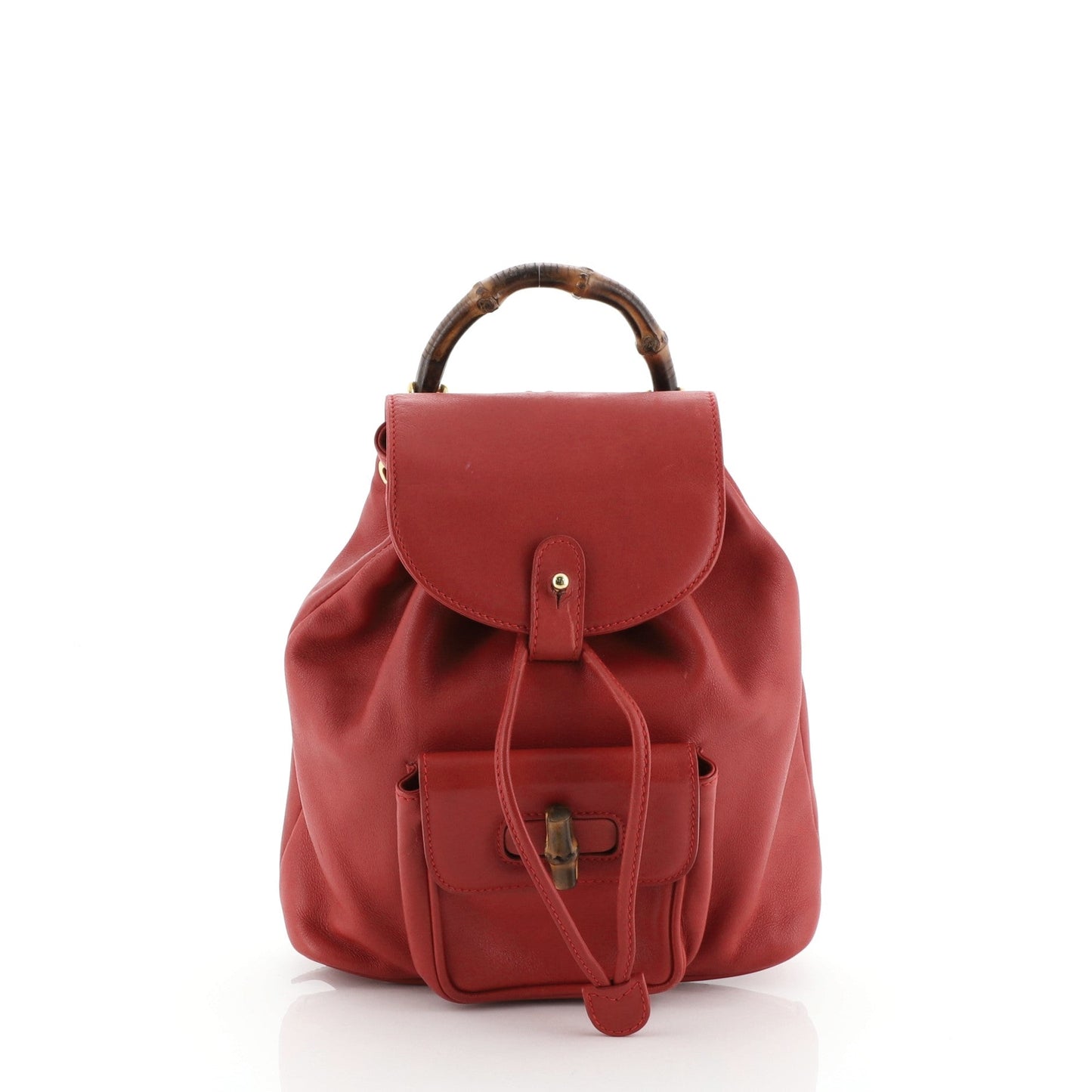 Vintage Bamboo Backpack Leather Mini