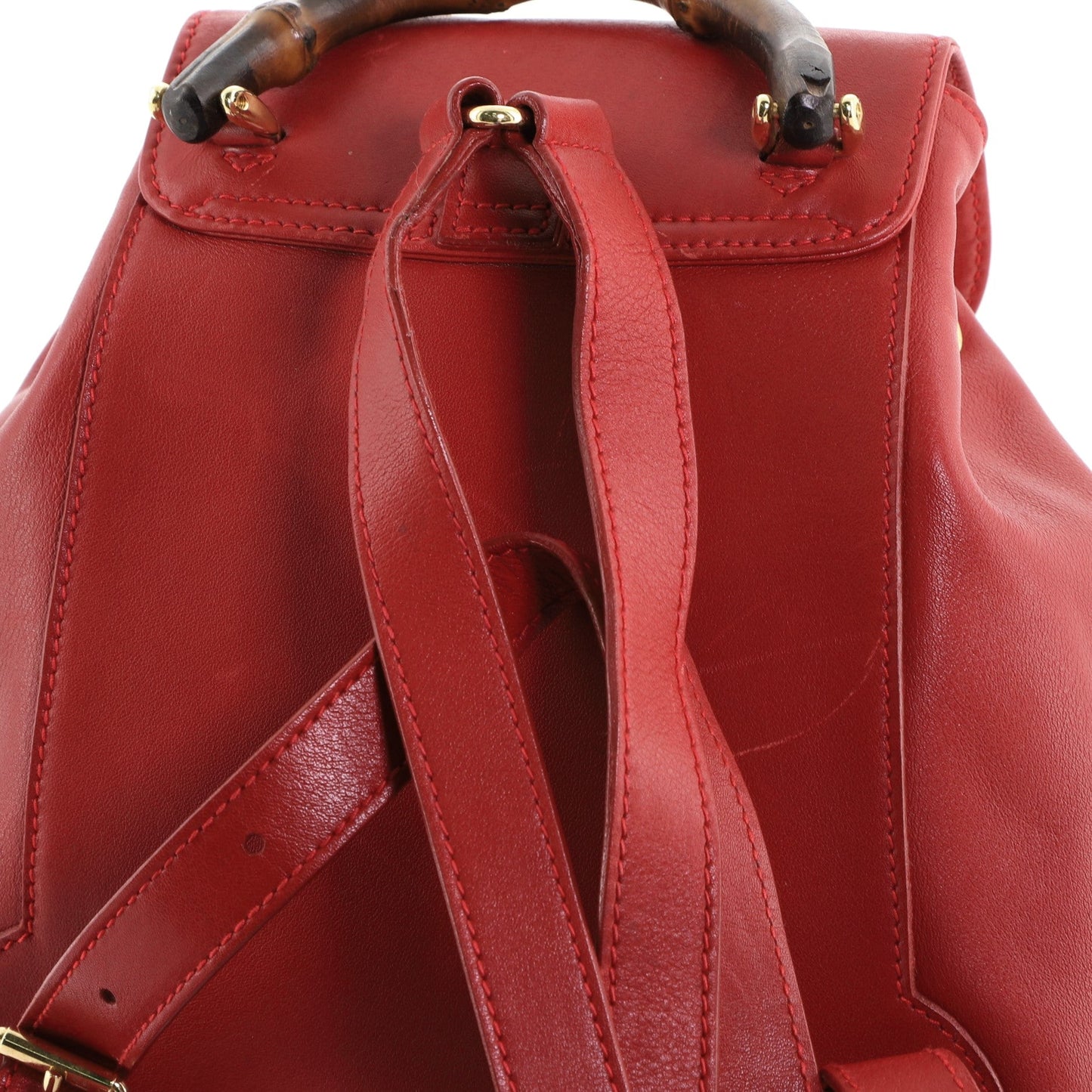 Vintage Bamboo Backpack Leather Mini