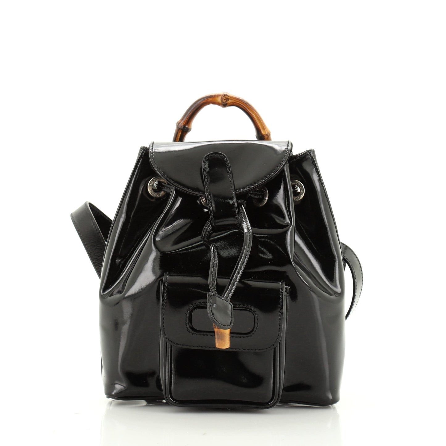 Vintage Bamboo Backpack Patent Super Mini