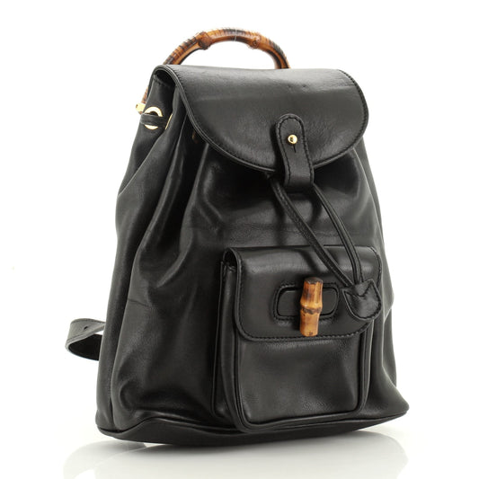 Vintage Bamboo Backpack Leather Mini