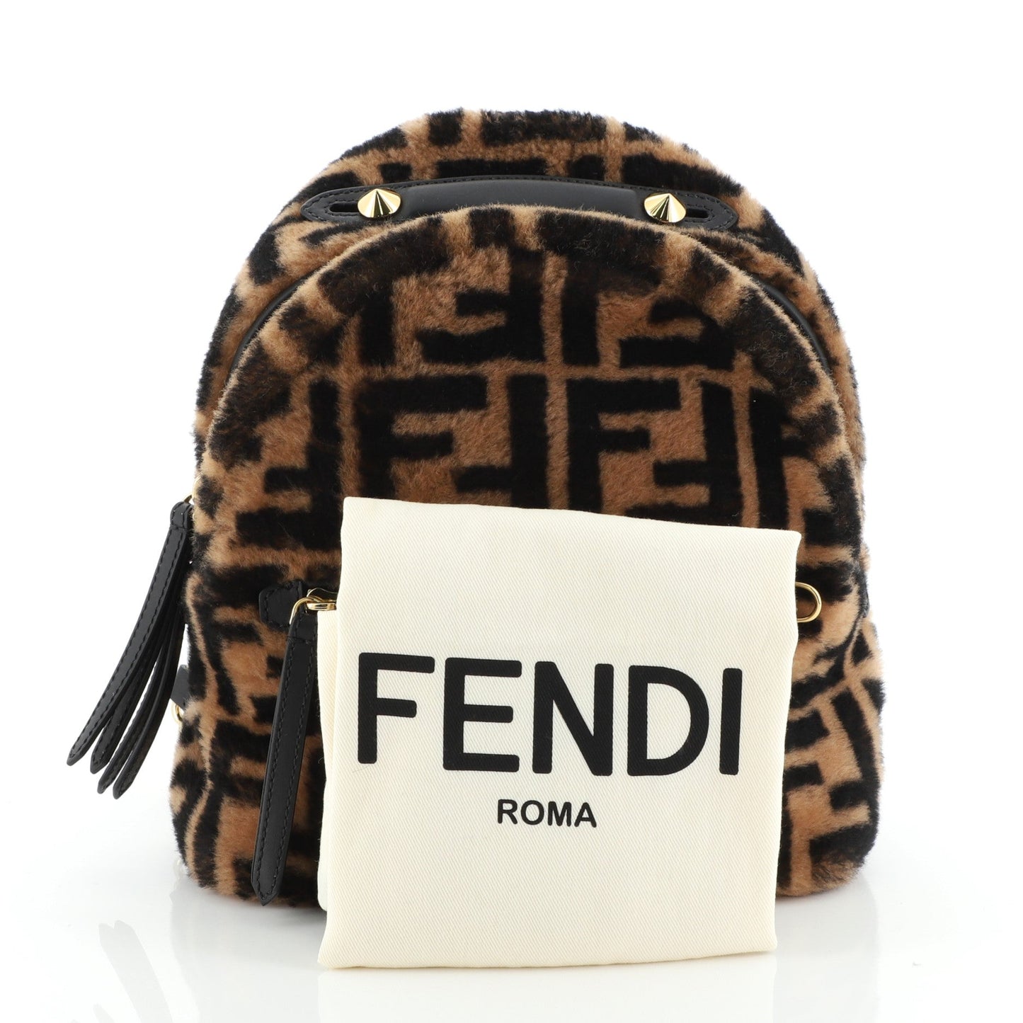 Zip Backpack Zucca Shearling Mini