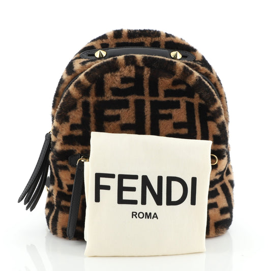 Zip Backpack Zucca Shearling Mini
