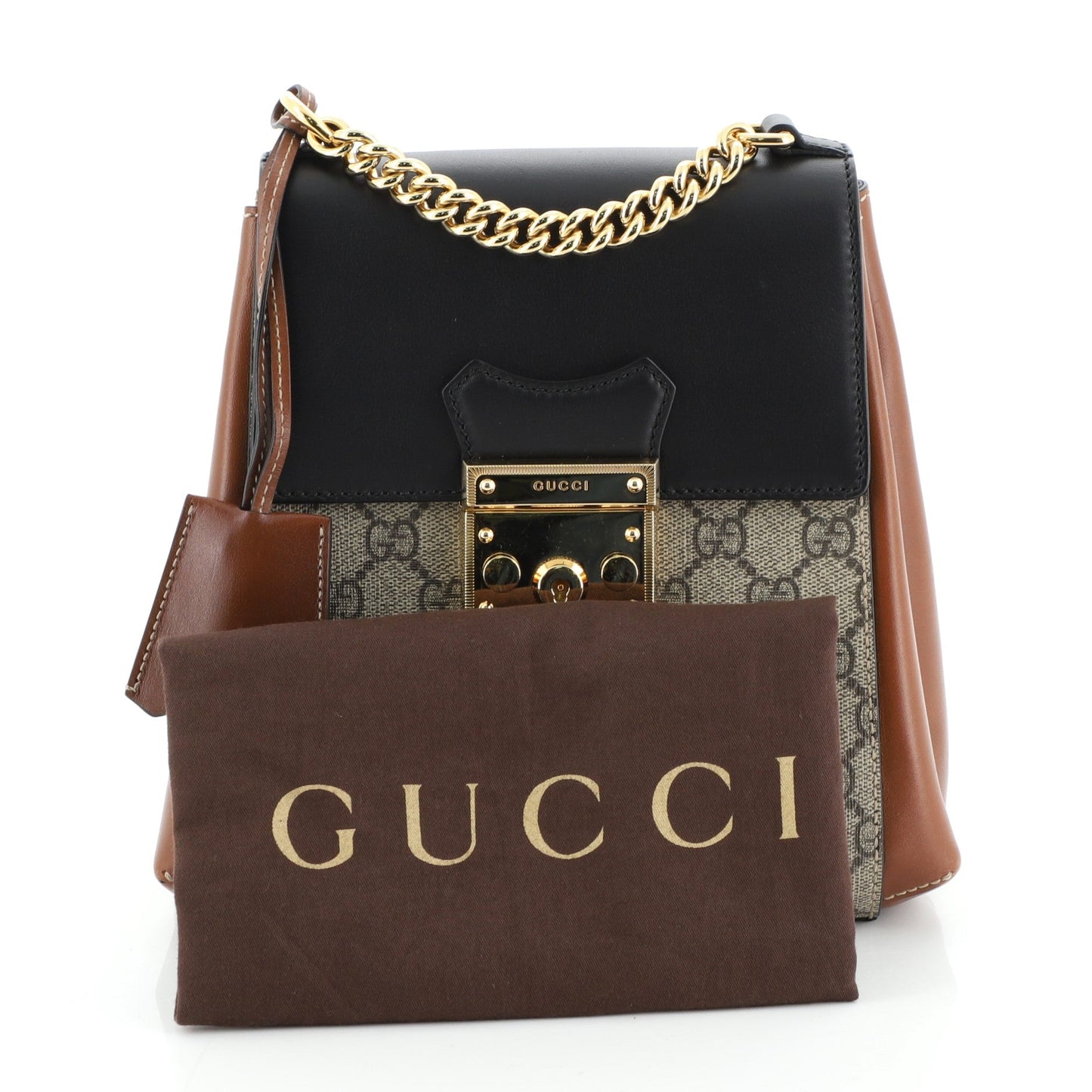 Padlock Backpack GG Coated Canvas and Leather Mini