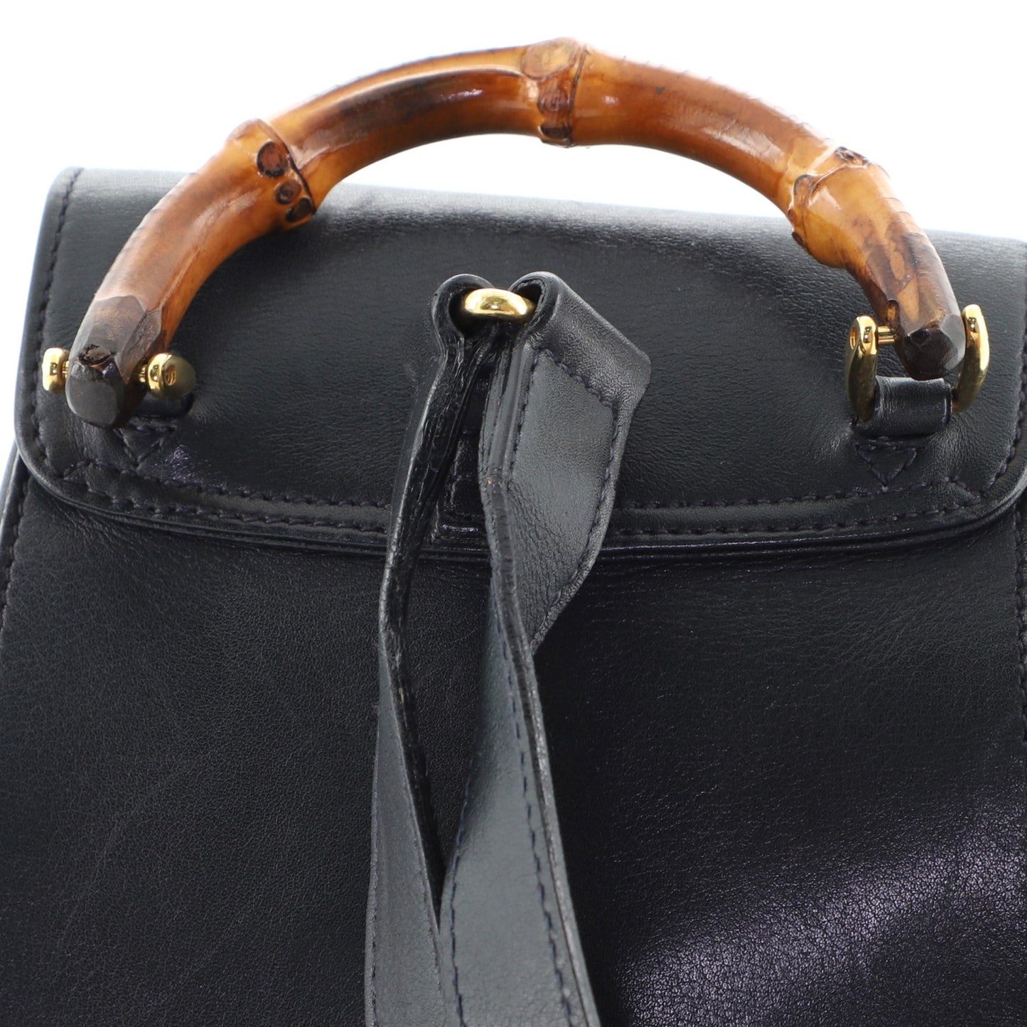 Vintage Bamboo Backpack Leather Mini