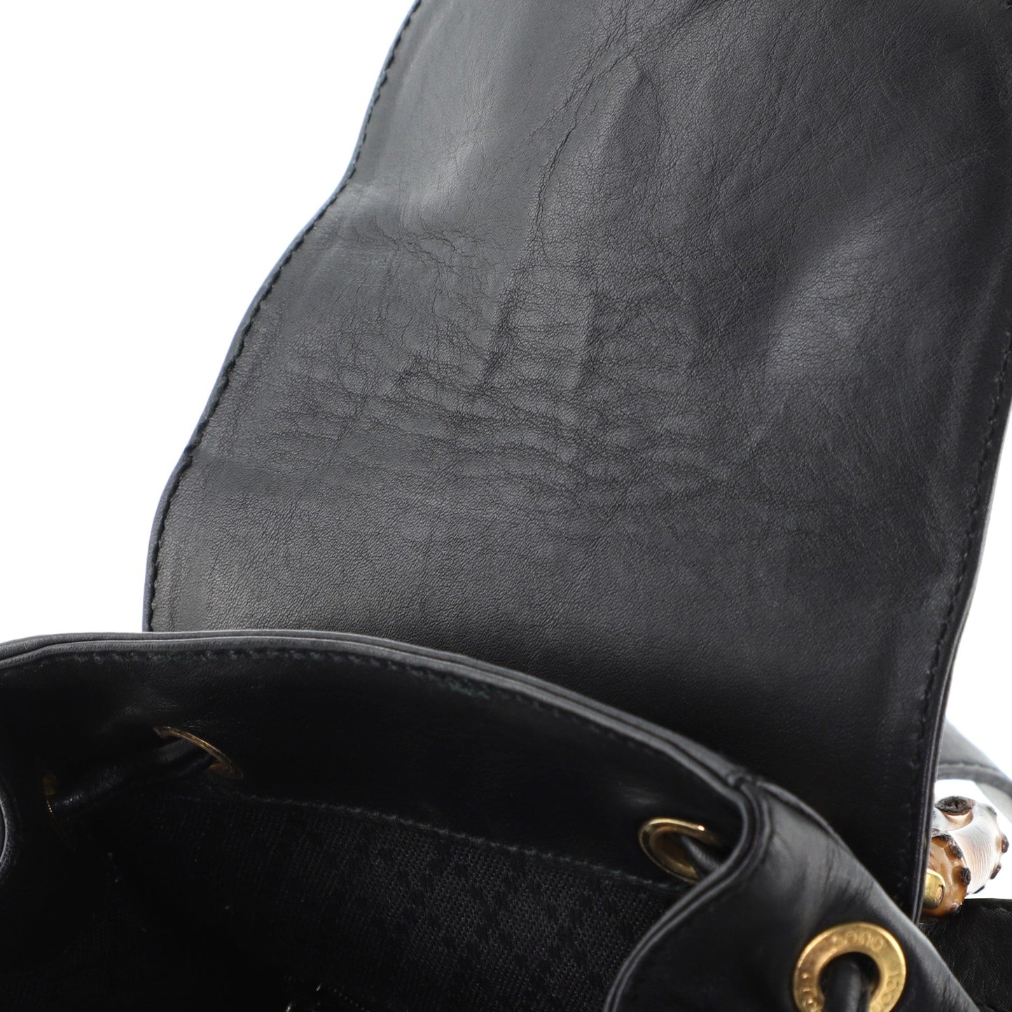 Vintage Bamboo Backpack Leather Mini