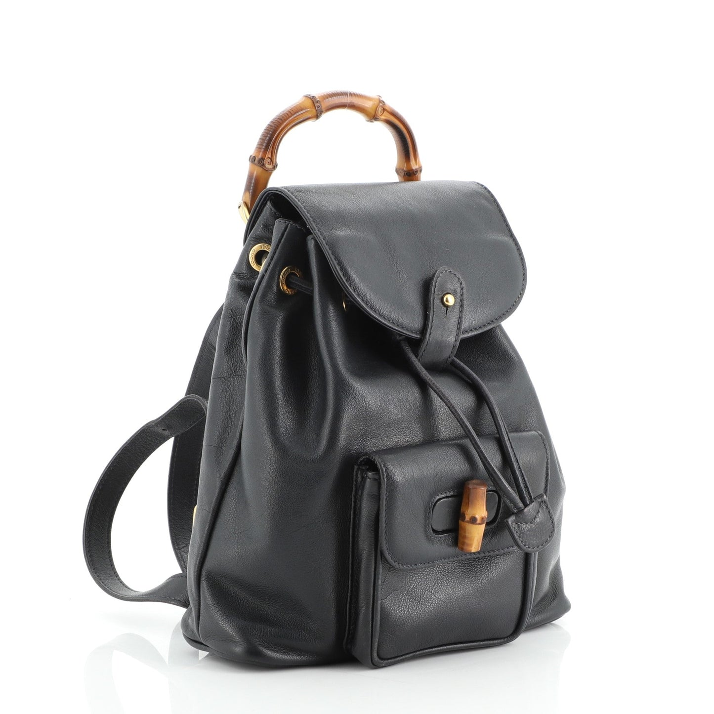 Vintage Bamboo Backpack Leather Mini