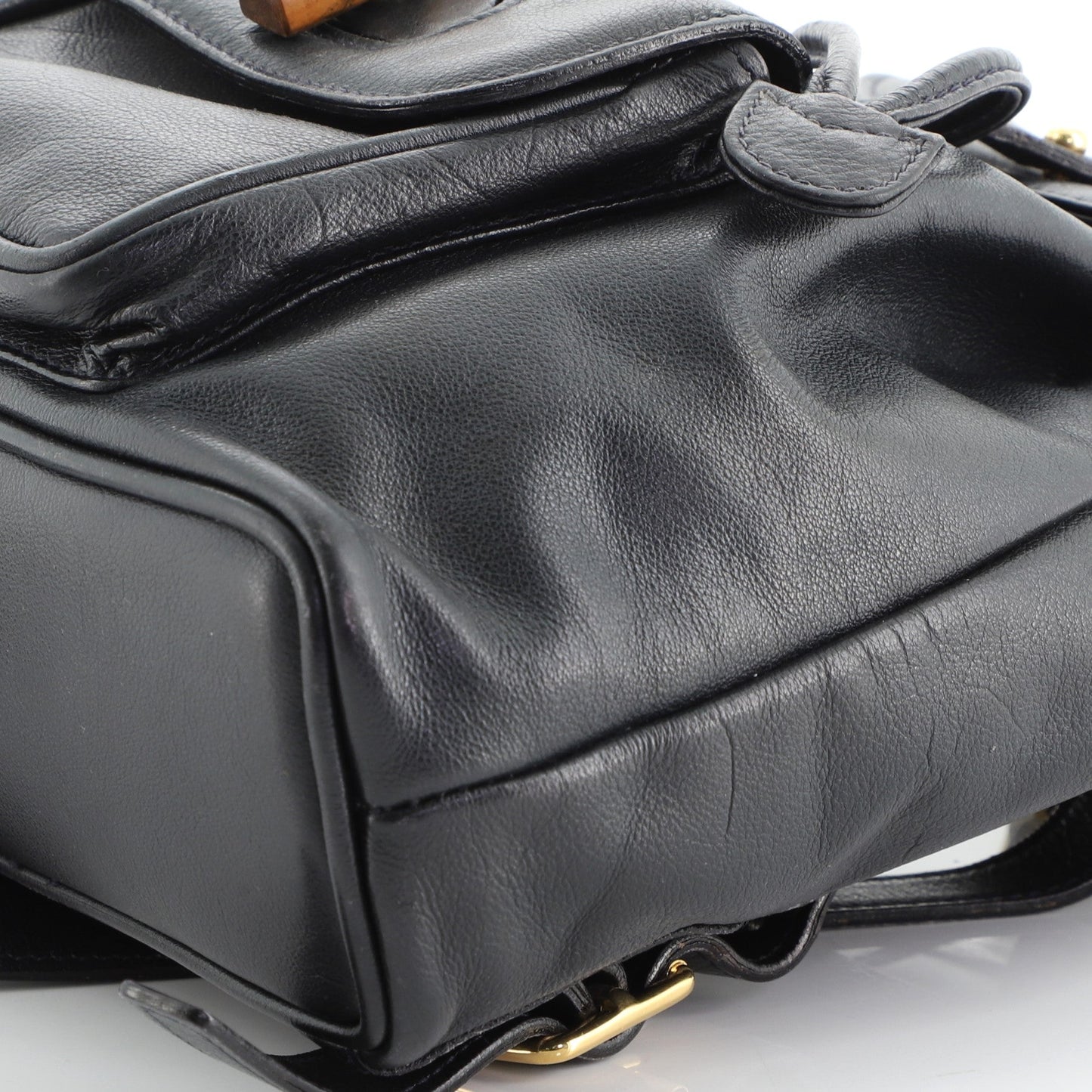 Vintage Bamboo Backpack Leather Mini