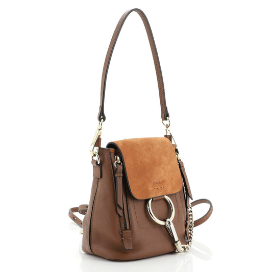 Faye Backpack Leather and Suede Mini