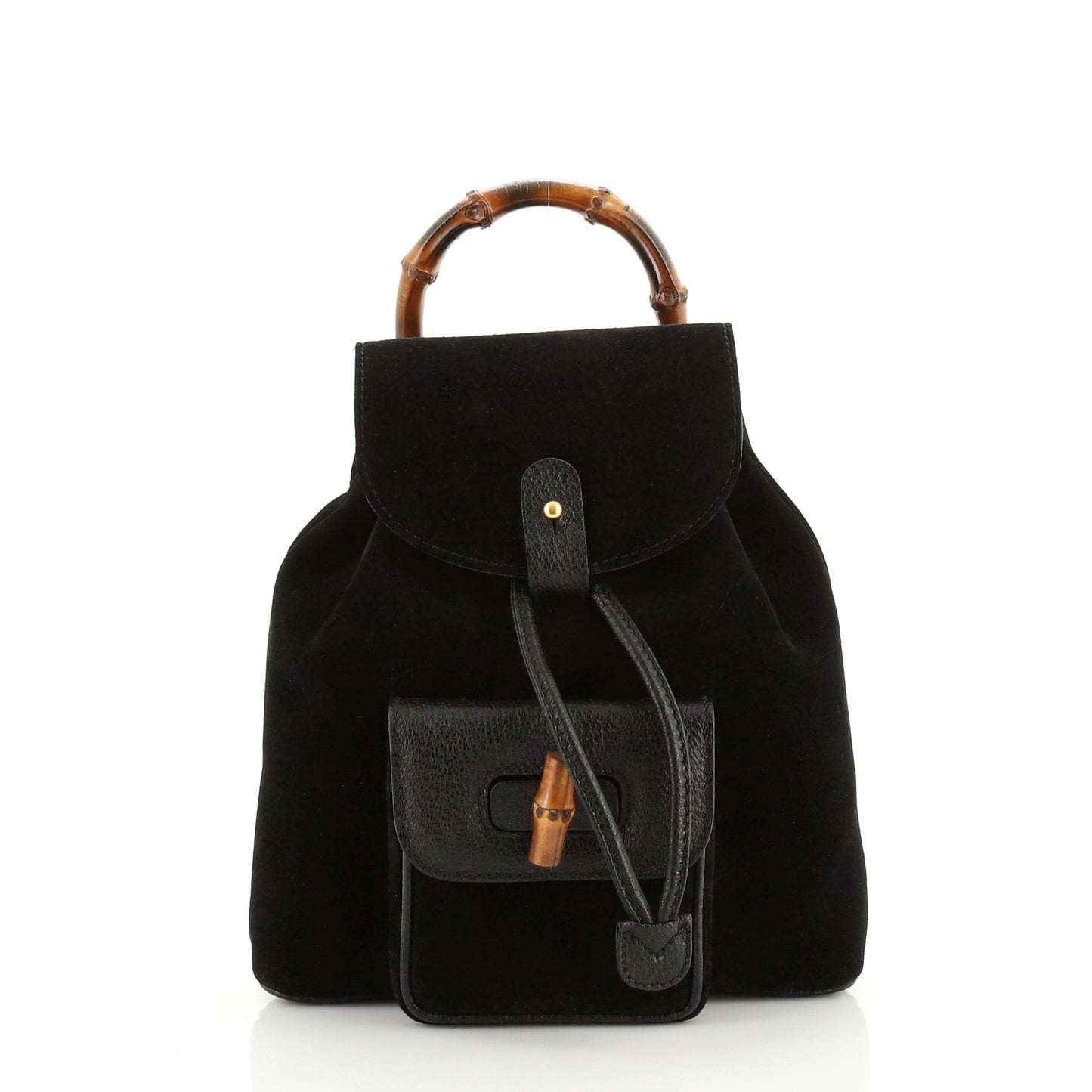 Vintage Bamboo Backpack Suede Mini