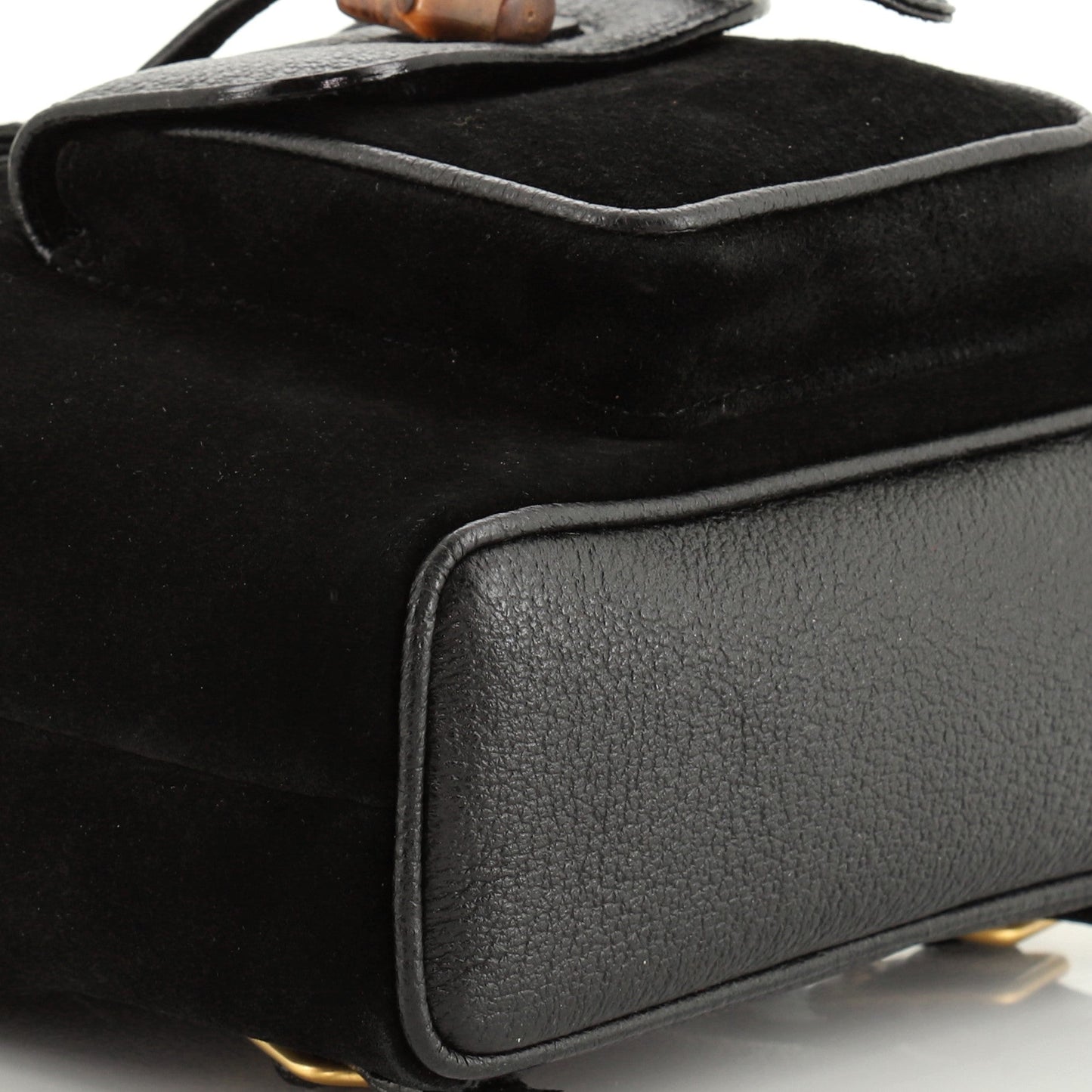 Vintage Bamboo Backpack Suede Mini