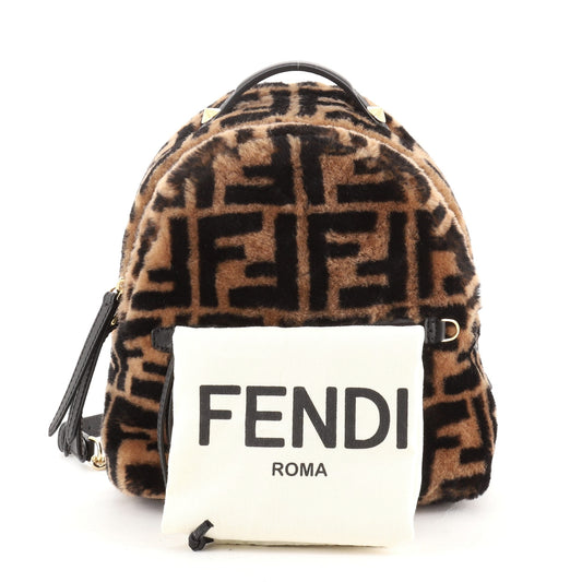Zip Backpack Zucca Shearling Mini