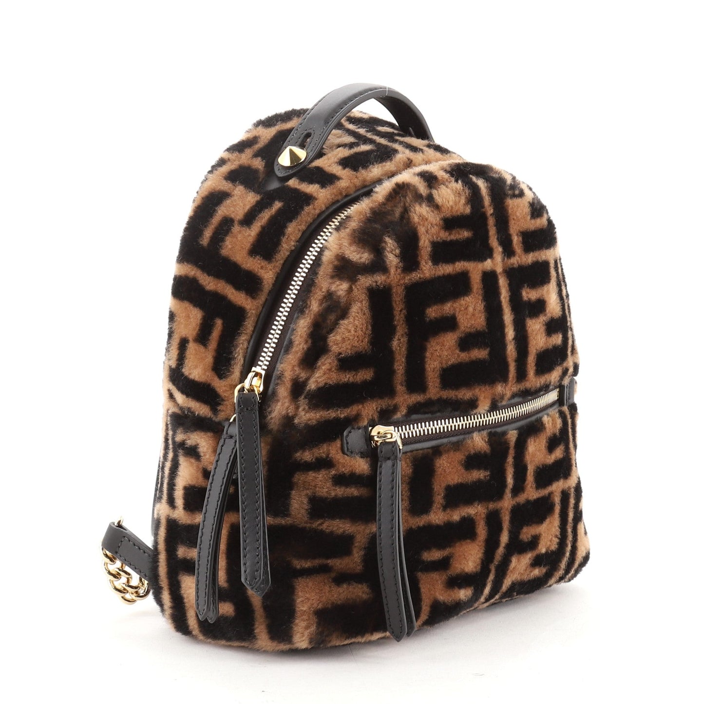 Zip Backpack Zucca Shearling Mini