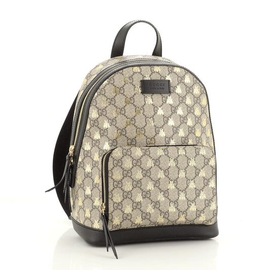 Zip Pocket Backpack Printed GG Coated Canvas Mini