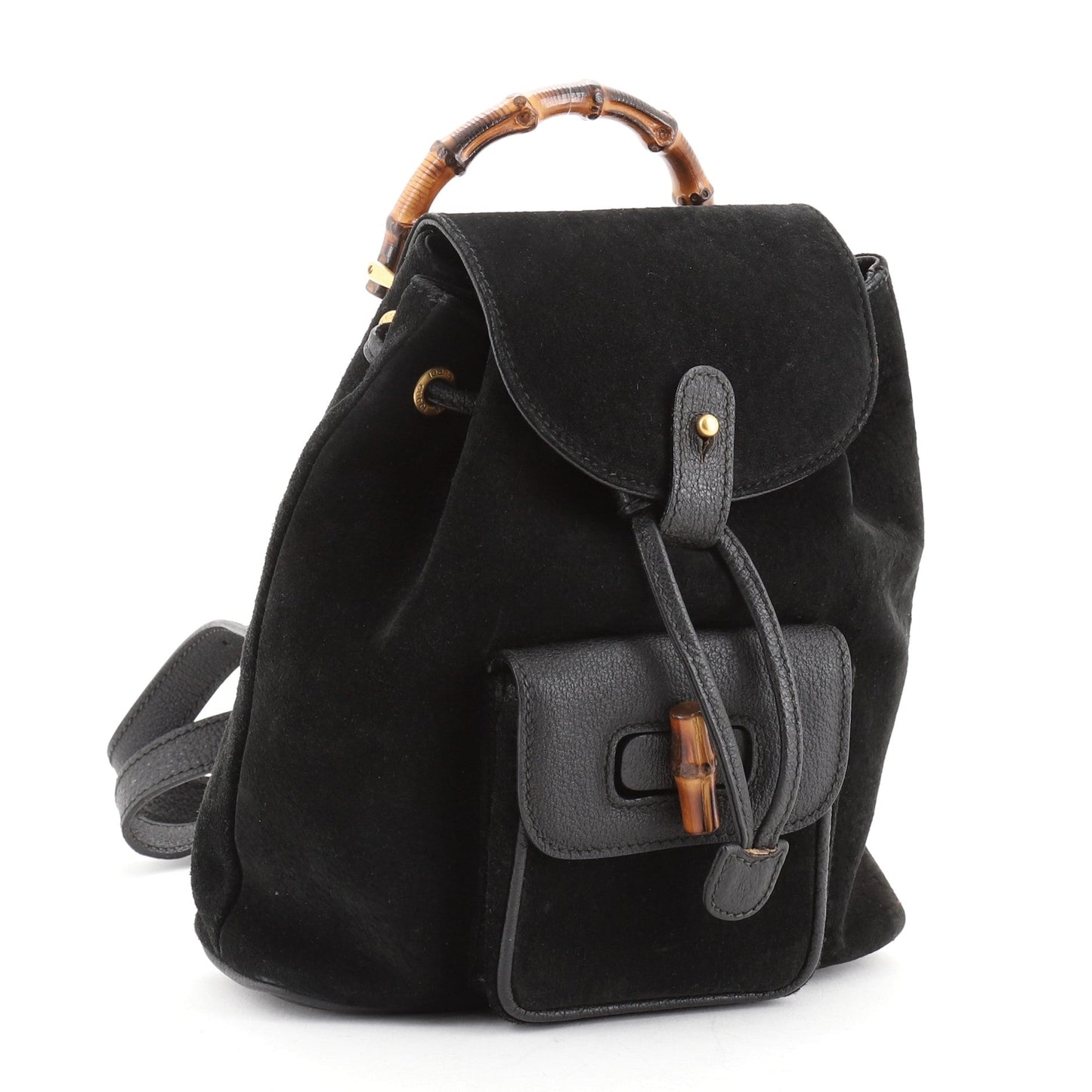 Vintage Bamboo Backpack Suede Mini