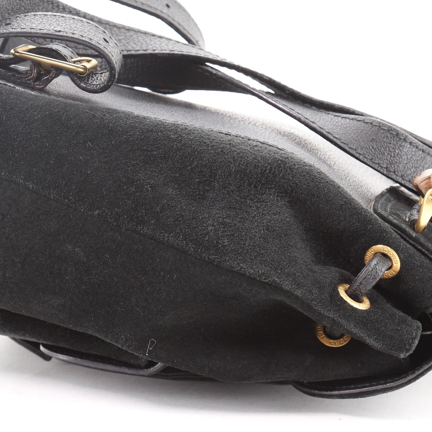 Vintage Bamboo Backpack Suede Mini