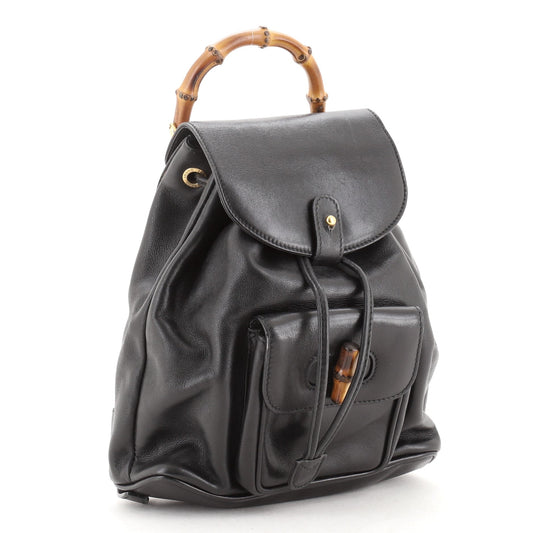 Vintage Bamboo Backpack Leather Mini