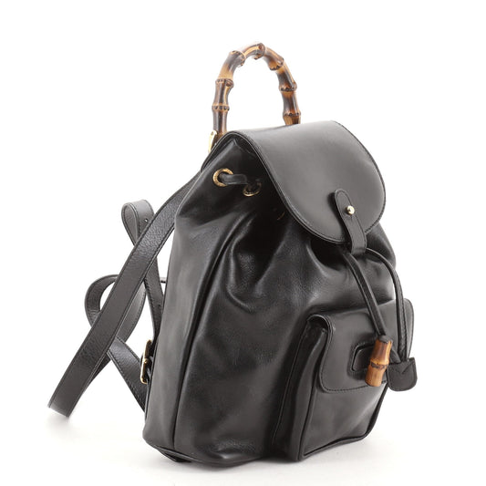 Vintage Bamboo Backpack Leather Mini