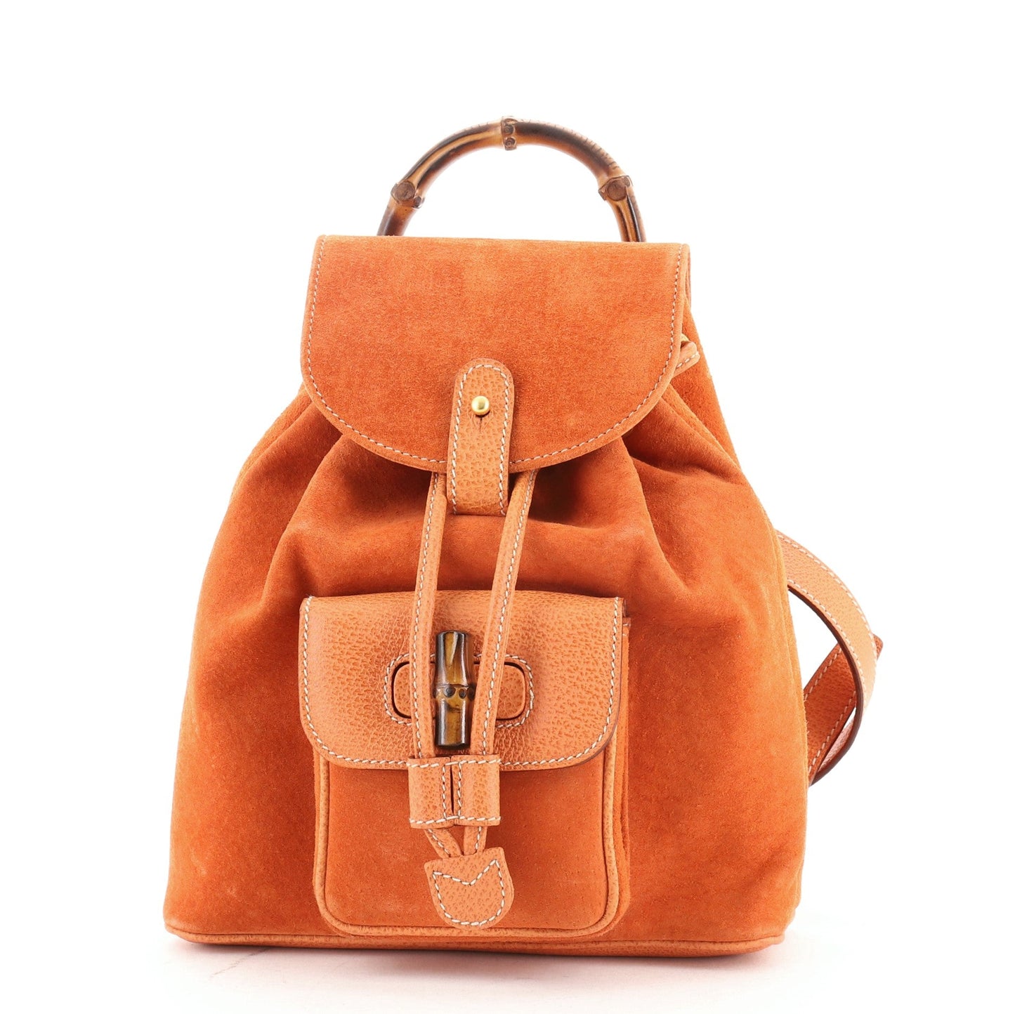 Vintage Bamboo Backpack Suede Mini