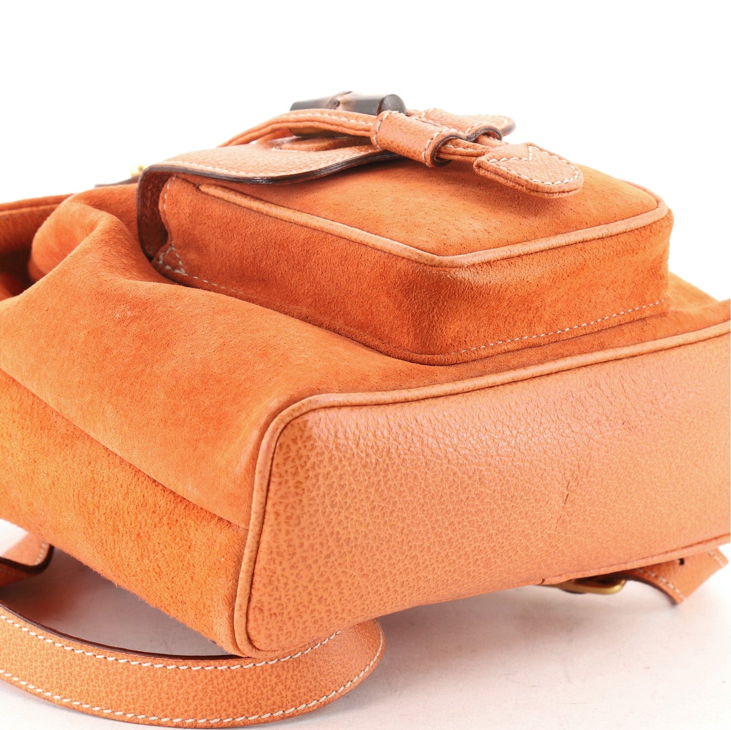Vintage Bamboo Backpack Suede Mini