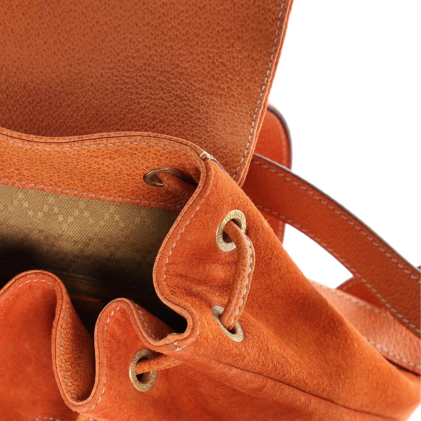 Vintage Bamboo Backpack Suede Mini