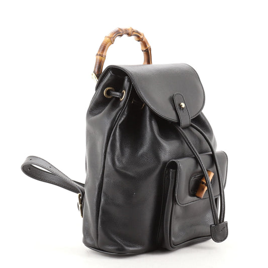 Vintage Bamboo Backpack Leather Mini
