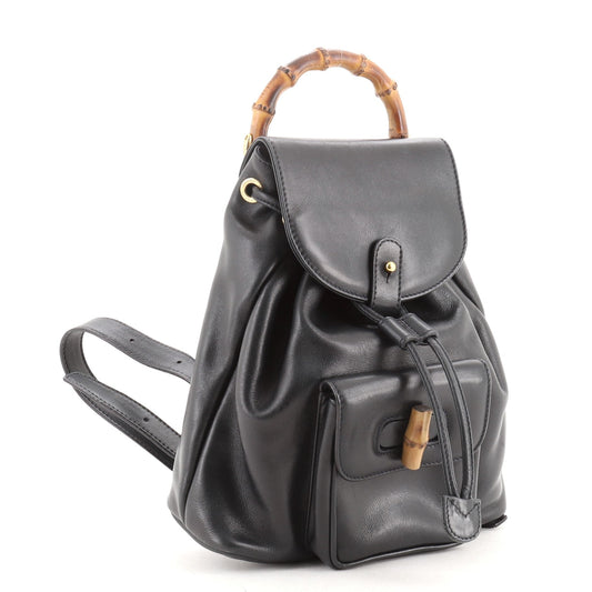 Vintage Bamboo Backpack Leather Mini