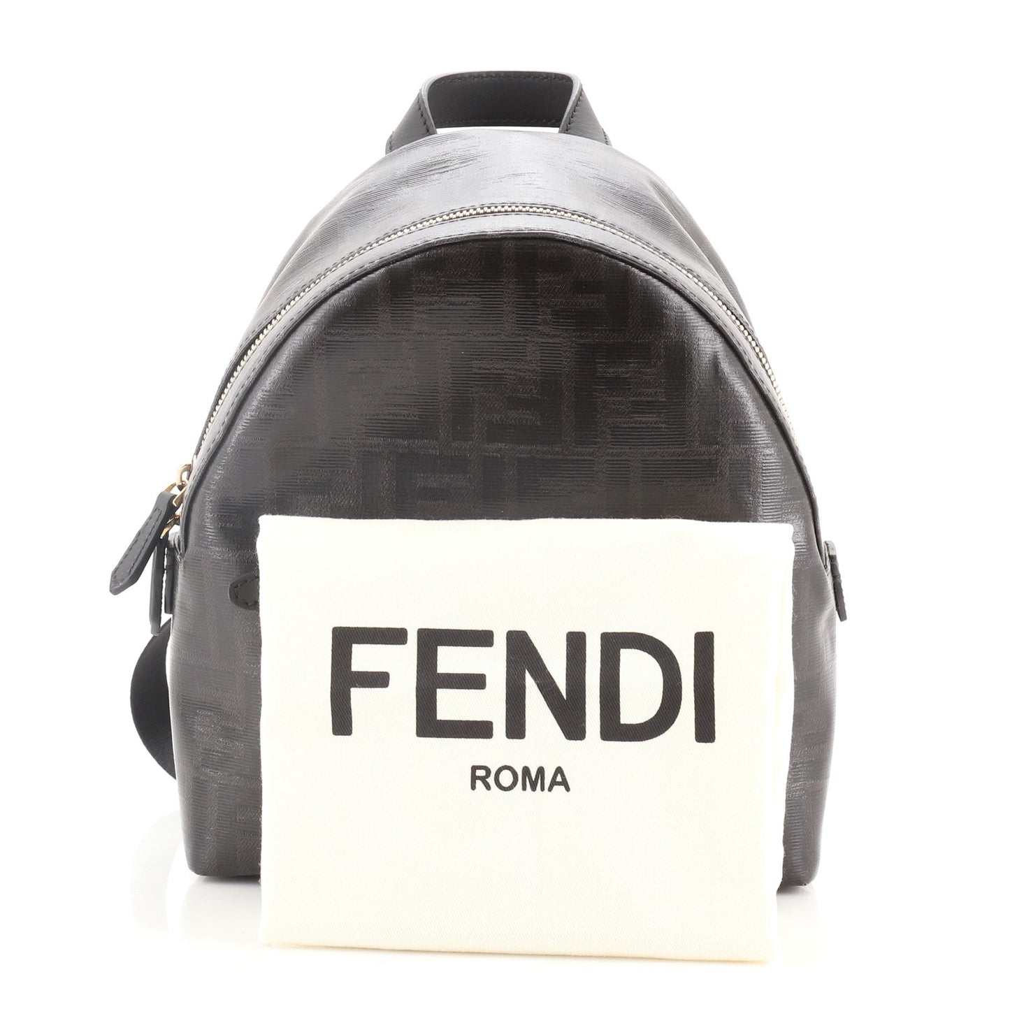 Mania Logo Backpack Zucca Coated Canvas Mini