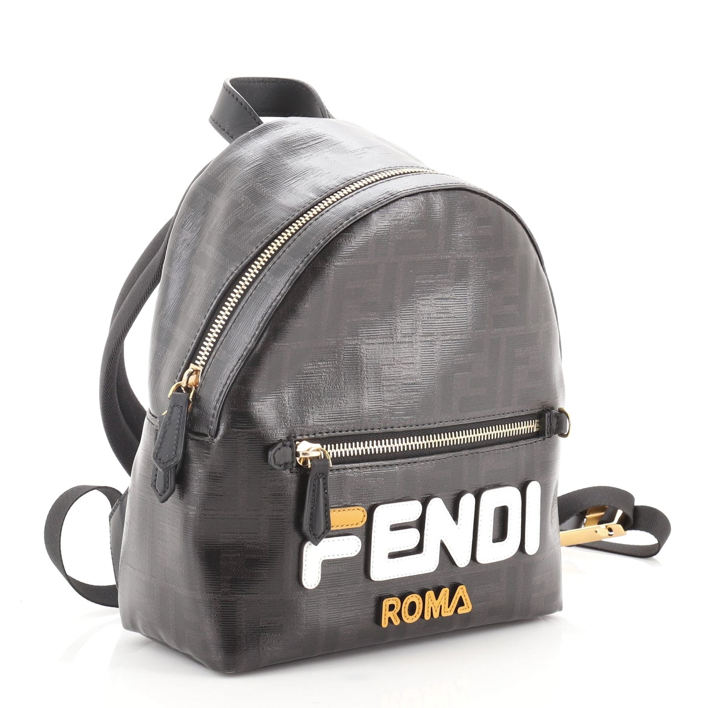 Mania Logo Backpack Zucca Coated Canvas Mini