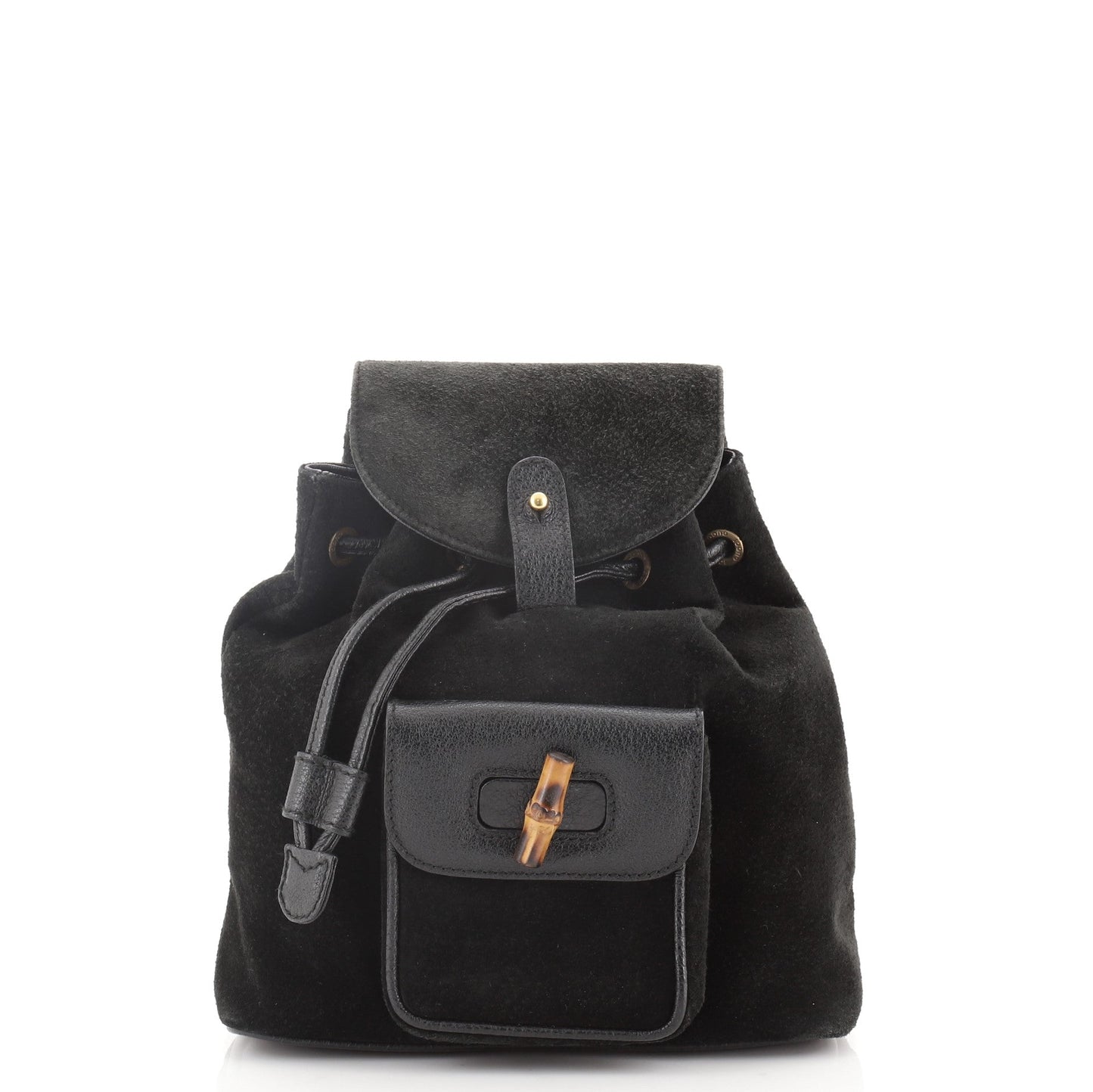 Vintage Bamboo Backpack Suede Mini