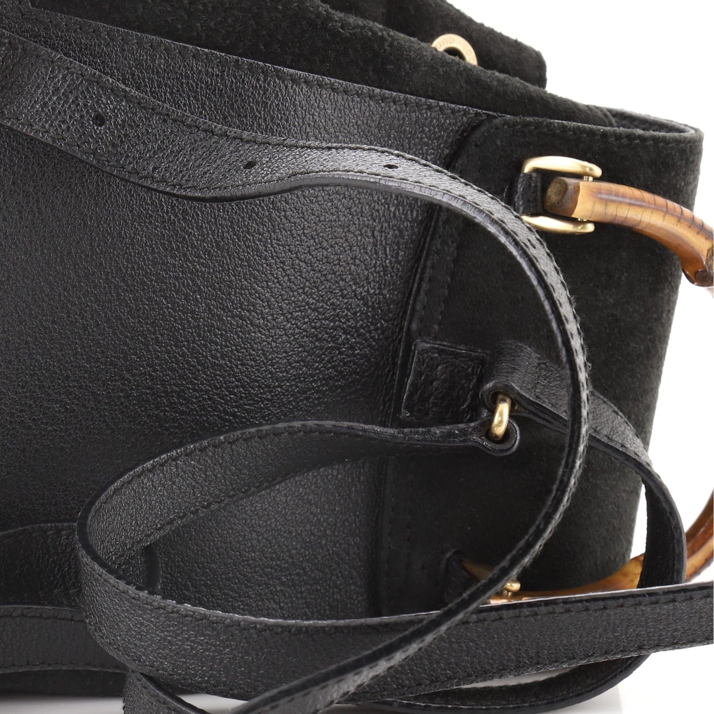 Vintage Bamboo Backpack Suede Mini